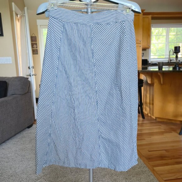 NWT J Crew sz 2 striped button front skirt - Picture 3 of 4